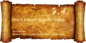 Herlinger Ajnácska névjegykártya